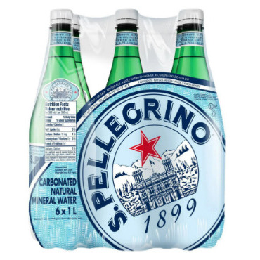 S. PELLEGRINO CARBONATED MINERAL WATER 6X1L