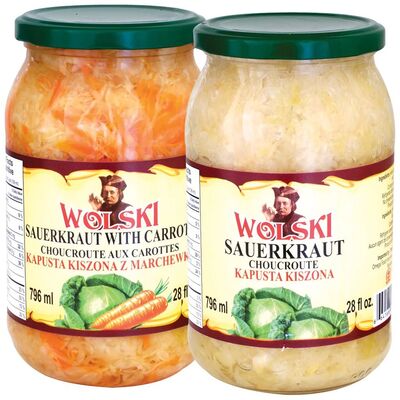 WOLSKI SAUERKRAUT AND SAUERKRAUT WITH CARROTS 796ML